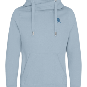 Cross Neck Hoodie - Sky Blue