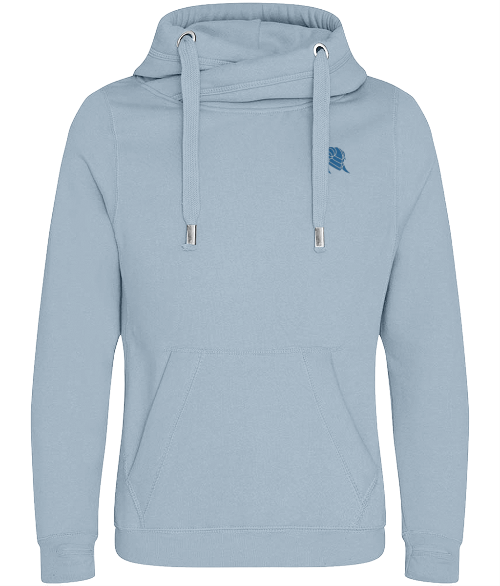 Cross Neck Hoodie - Sky Blue