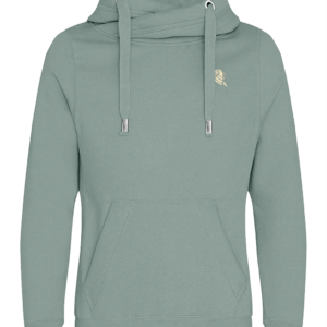 Cross Neck Hoodie - Dusty Green