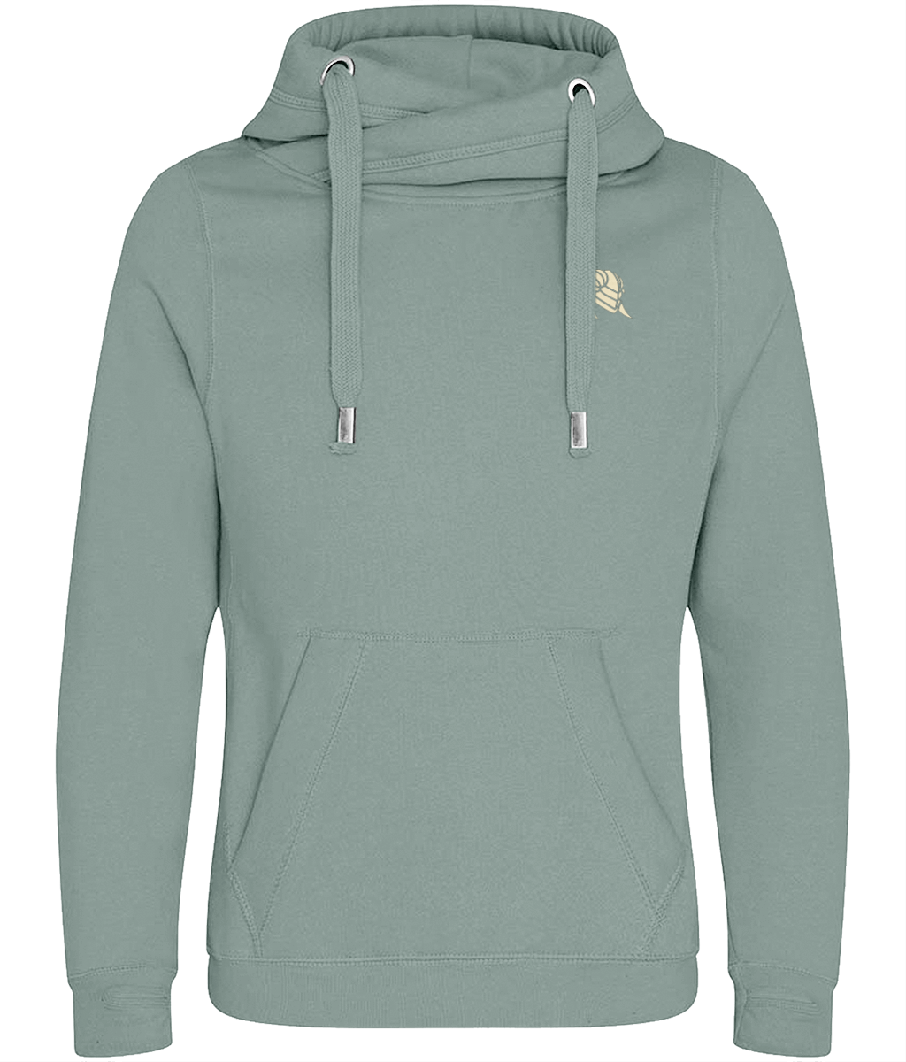 Cross Neck Hoodie - Dusty Green