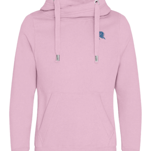 Cross Neck Hoodie - Baby Pink