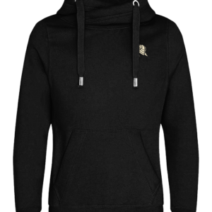 Cross Neck Hoodie - Jet Black